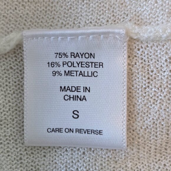 NY&C WOMEN'S CREAM METALIC SWEATER SIZE S NWT - Picture 8 of 9